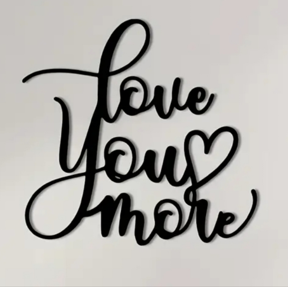Black Metal Love You More Wall Decor